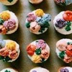 cupcakes with buttercream flowers made with russian piping tips