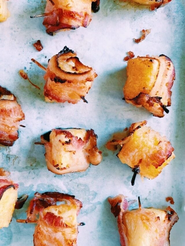 BACON WRAPPED PINEAPPLE BITES
