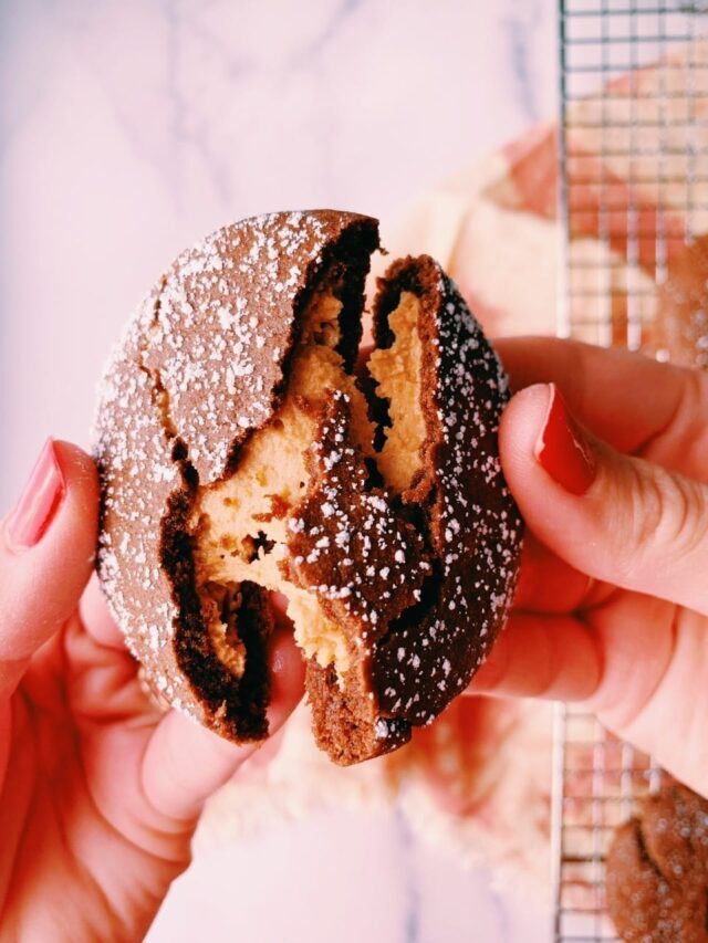 PEANUT BUTTER FILLED CHOCOLATE COOKIES