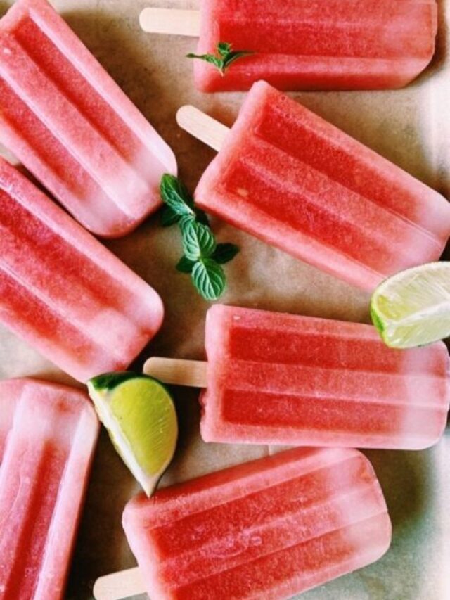 Watermelon Mint Popsicles With Lime