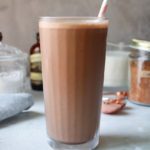 glass of homemade chocolate milk