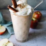 apple pie shake topped with whipped cream