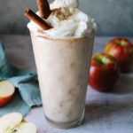 apple pie shake in a clear glass