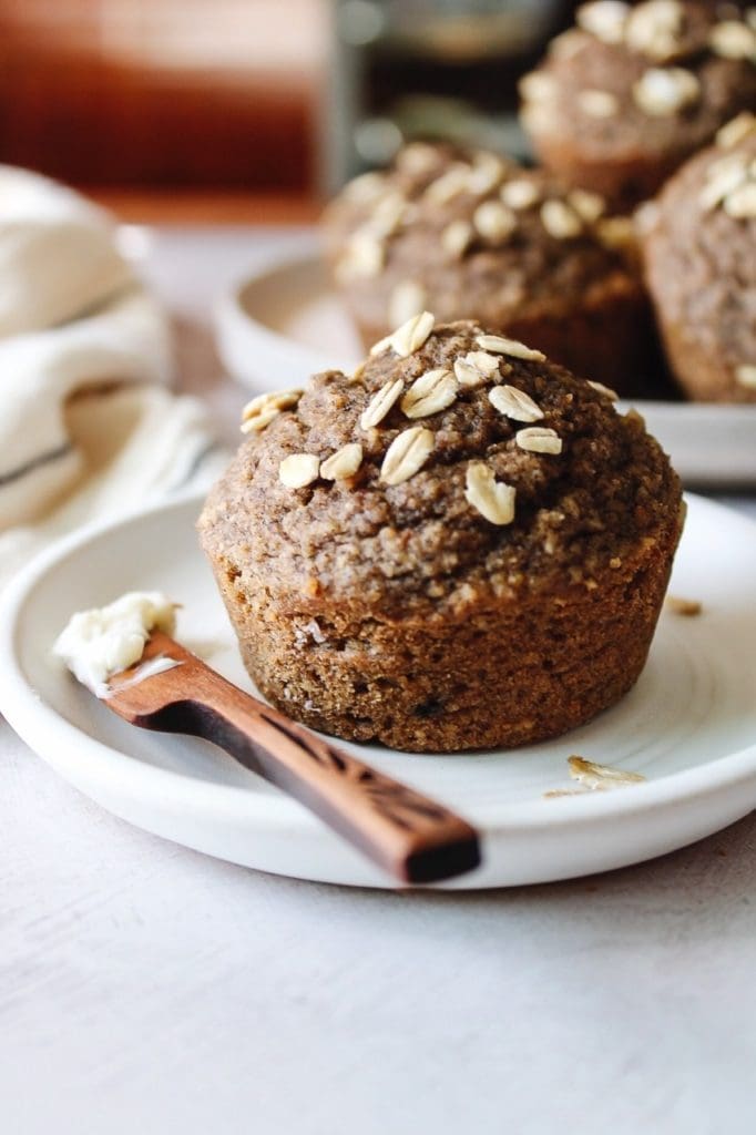 buckwheat muffins on a white plate