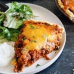 tamale pie slice on a plate