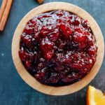 cranberry sauce with orange and cinnamon in a small bowl