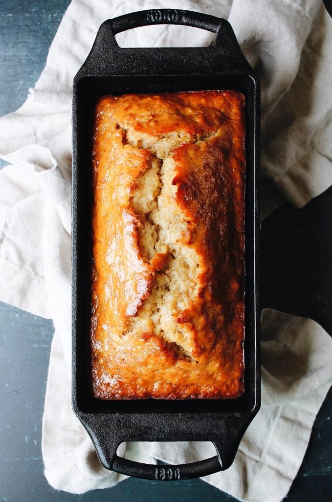 Cast Iron Skillet Banana Bread {delicious & perfectly baked}