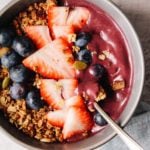 trader joe's acai bowl topped with granola and berries