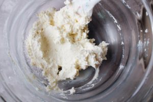 feta and cream cheese that has been whipped using an electric mixer until creamy