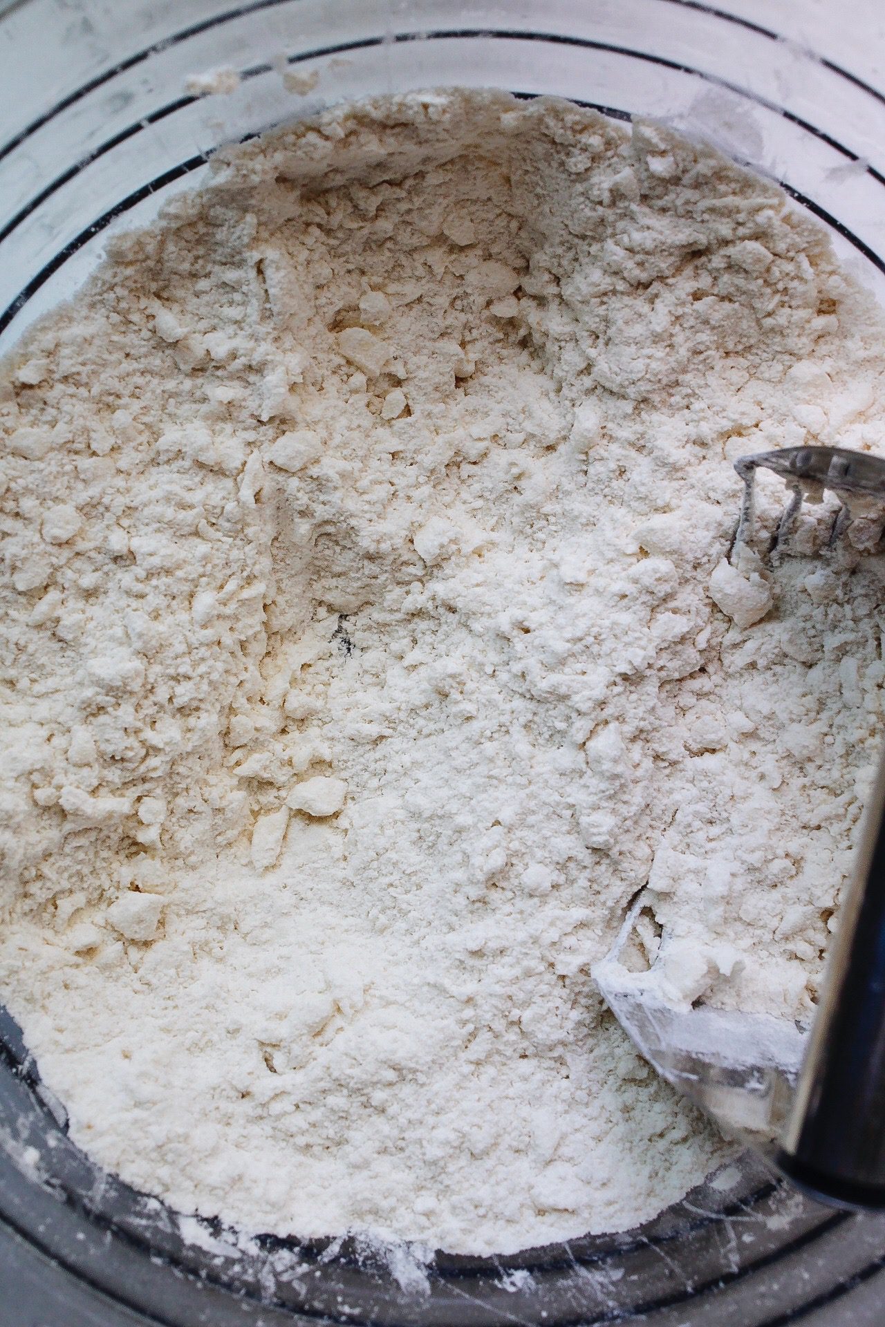 scone dough with pea-sized lumps