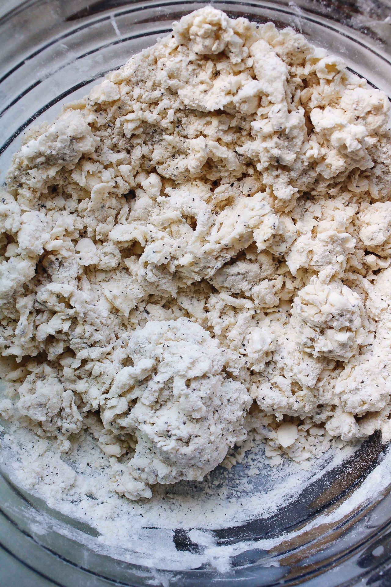 scone dough before being turned out onto work surface