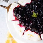 no bake cheesecake with homemade blueberry topping
