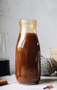 pumpkin spice simple syrup in a glass jar