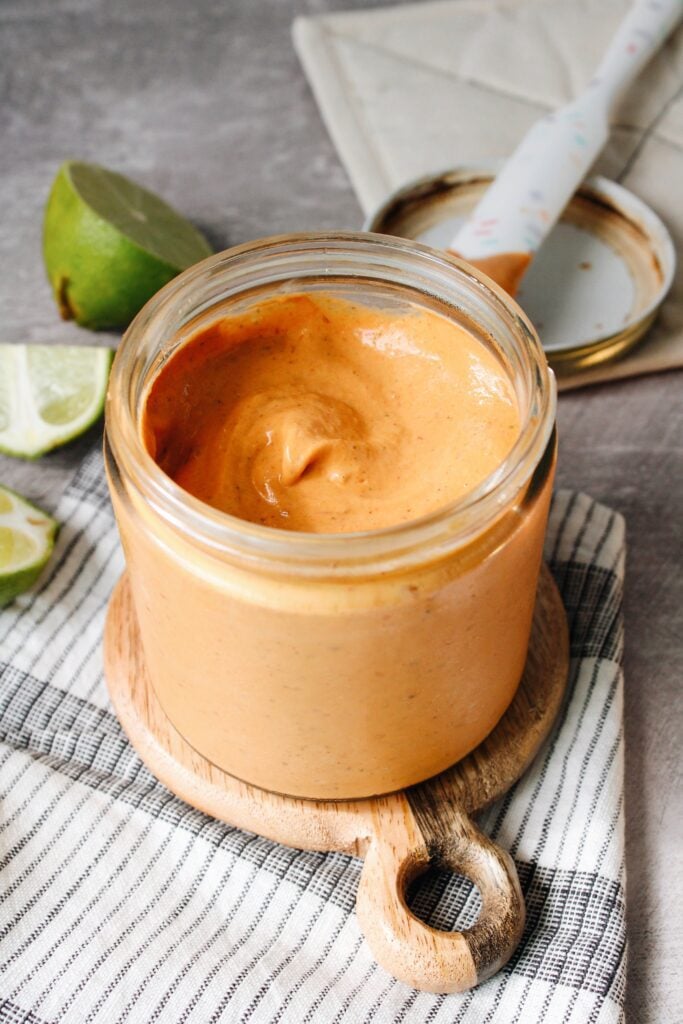 chipotle southwest sauce in a glass jar