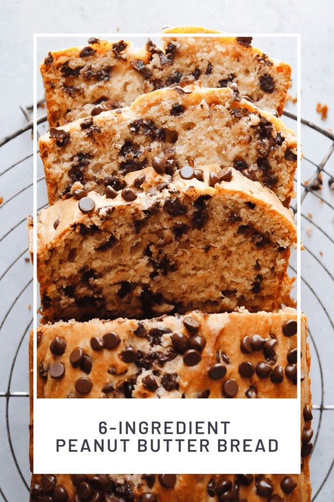 depression era peanut butter bread with mini chocolate chips