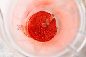 strawberry dust made from freeze-dried strawberries