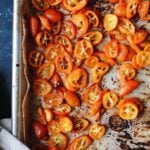 roasted kumquats on a baking sheet