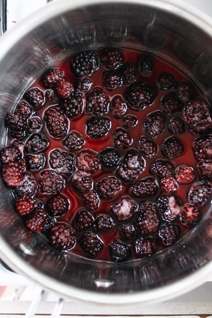 blackberries in a saucepan over medium heat