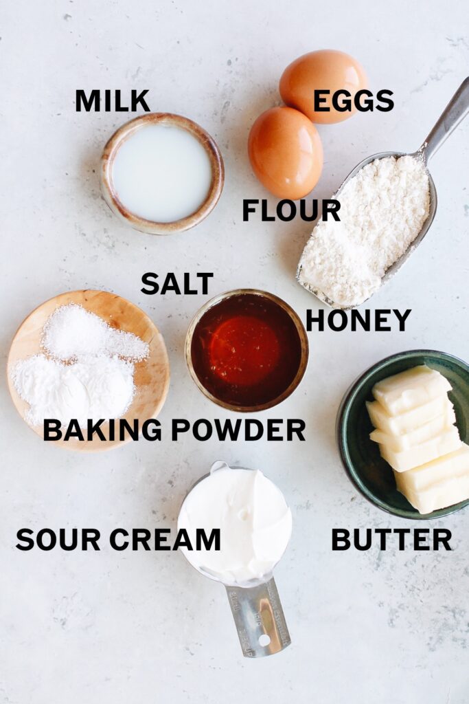 ingredients for honey scones