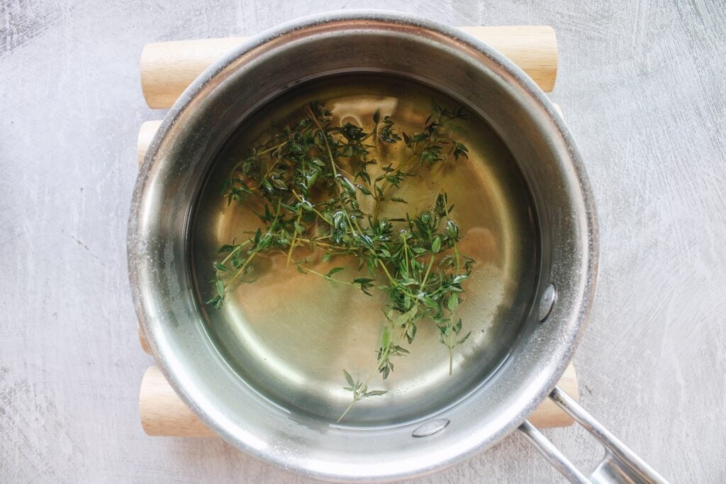 thyme simple syrup after cooking 