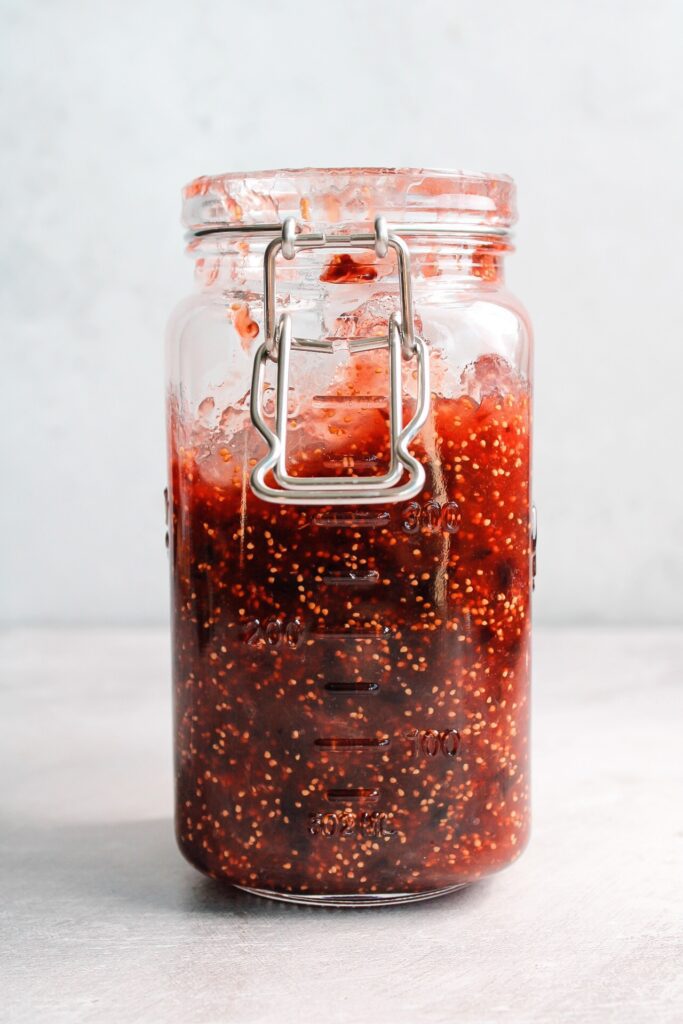 fresh fig jam in a glass jar