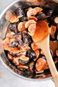 figs, brown sugar, water and lemon juice in a saucepan