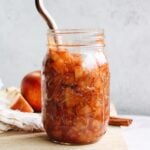 cinnamon apple compote in a glass mason jar