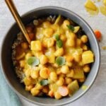 trader joes yellow curry in gray bowl