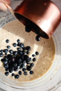 blueberries added to pancake batter