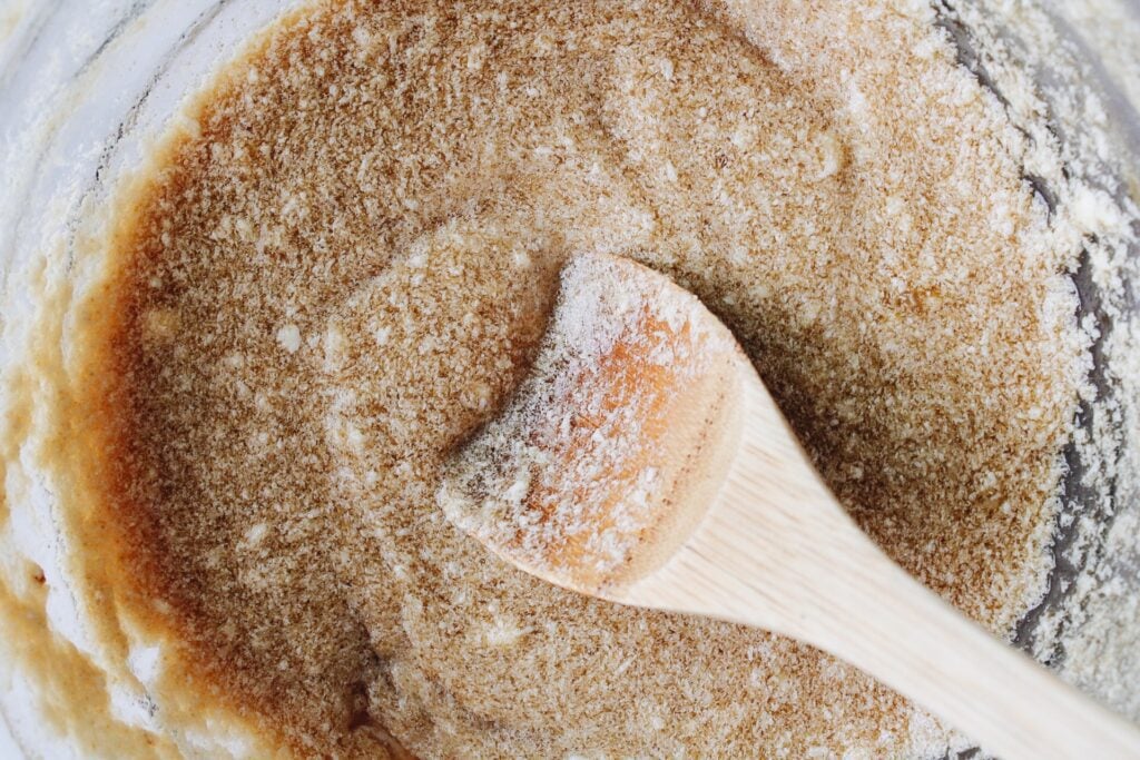 wet ingredients for cookies fully combine in one bowl