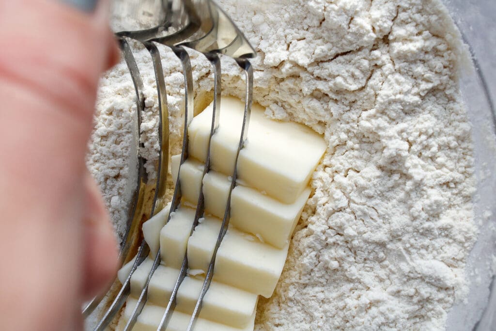 butter cut in to flour