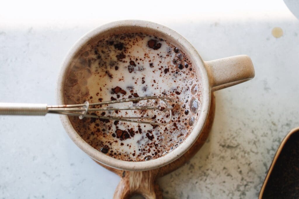 whisked lavender hot chocolate