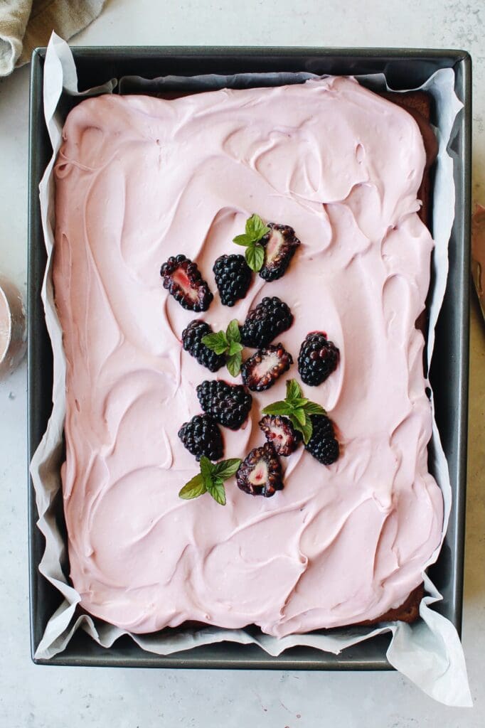 blackberry chocolate cake with cream cheese frosting
