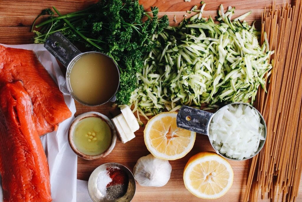 ingredients for salmon pasta without cream