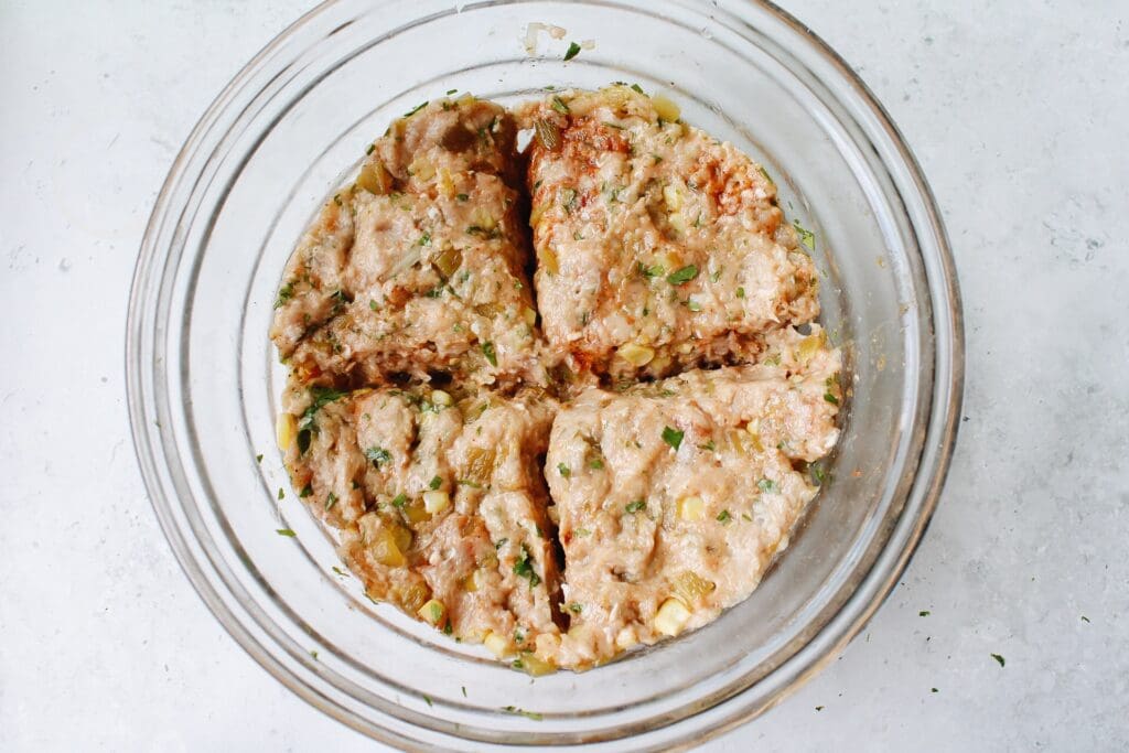 southwest chicken burger mix in a bowl