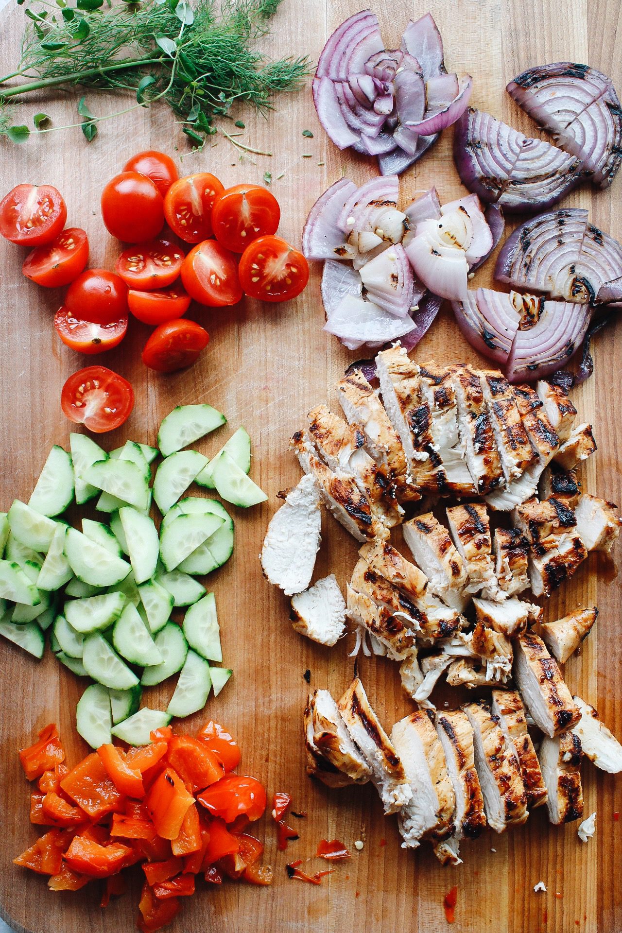 Easy Greek Grilled Chicken Salad Recipe - The Fig Jar