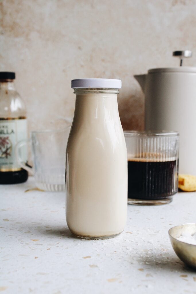 bottle of homemade coffee creamer