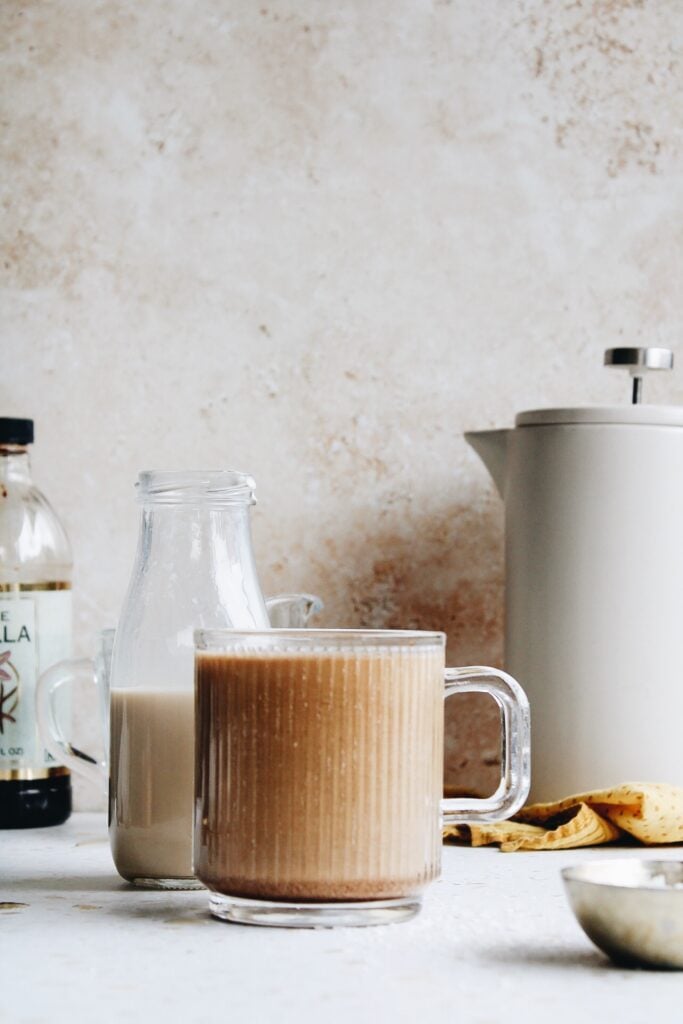 hot coffee with maple sea salt creamer