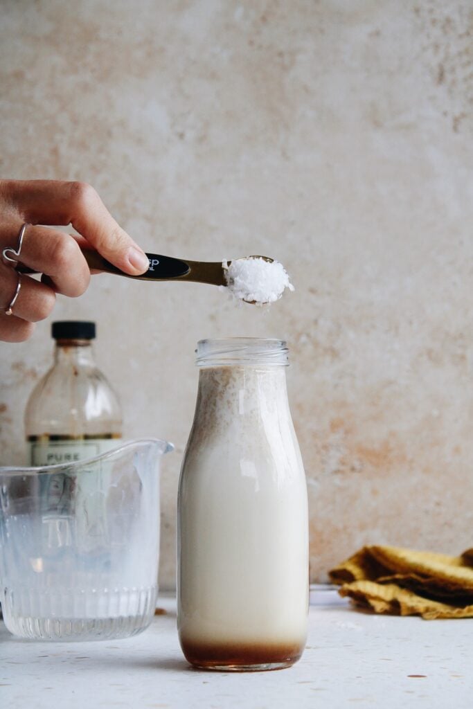 sea salt being added to creamer