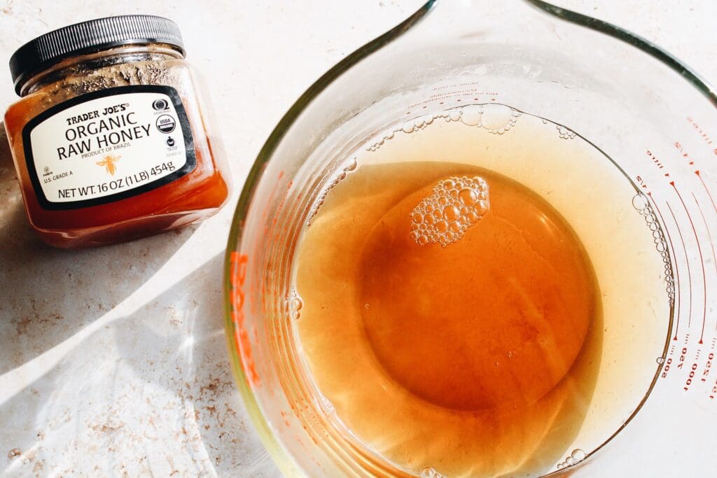 chamomile tea and honey
