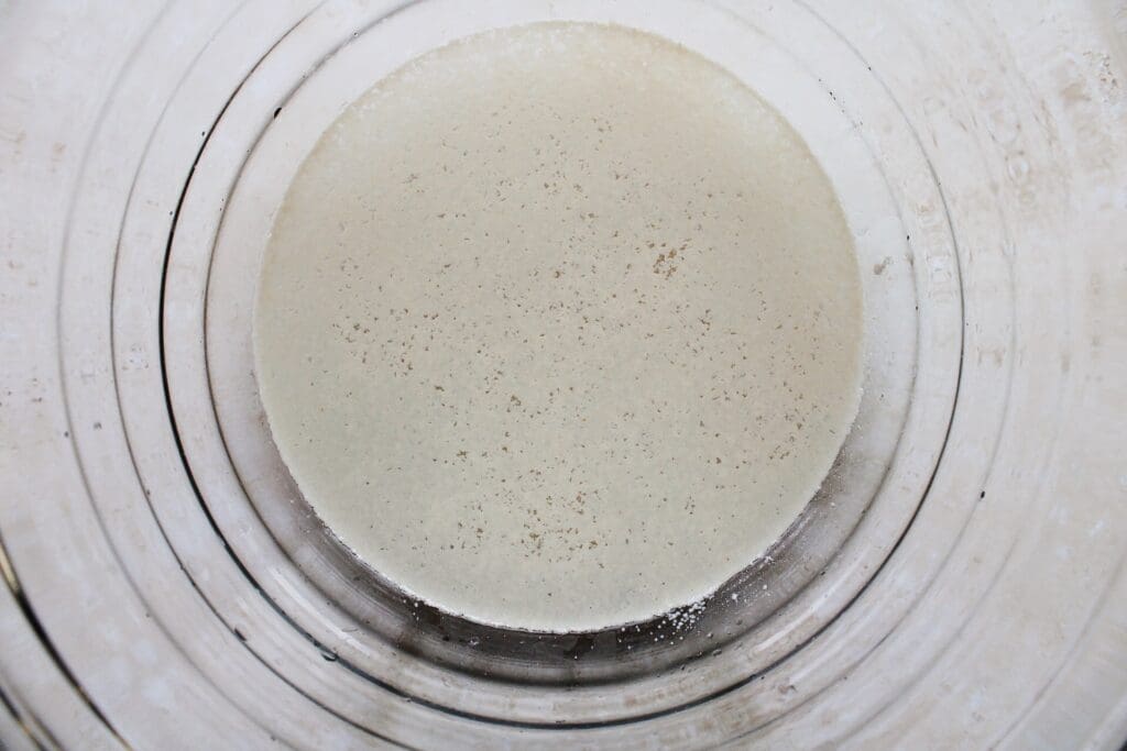 foamy yeast on warm water